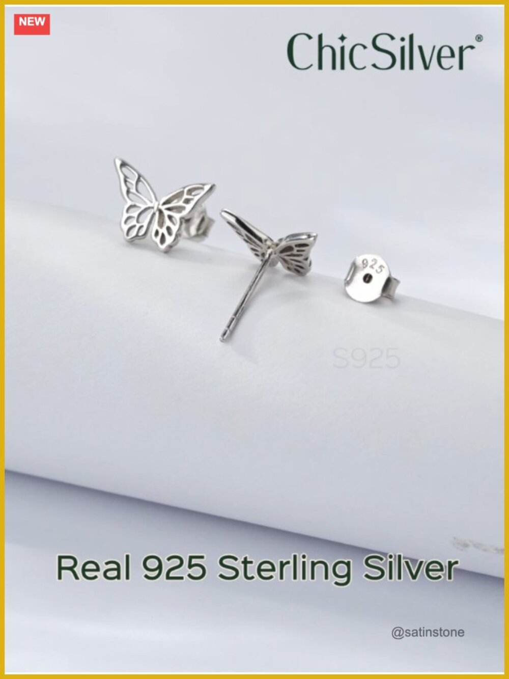 925 Sterling Silver Stud Earrings Hypoallergenic Dainty Heart Star Moon - Picture 7 of 7
